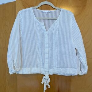Frame linen shirt with tie